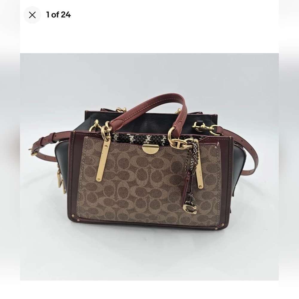 COPY - Coach Dreamer in Signature Canvas with Snake leather